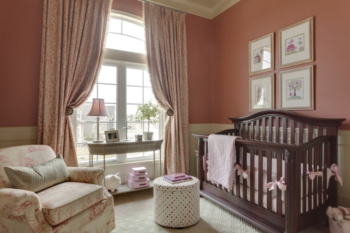 decor and textiles in the interior of the nursery for the kid
