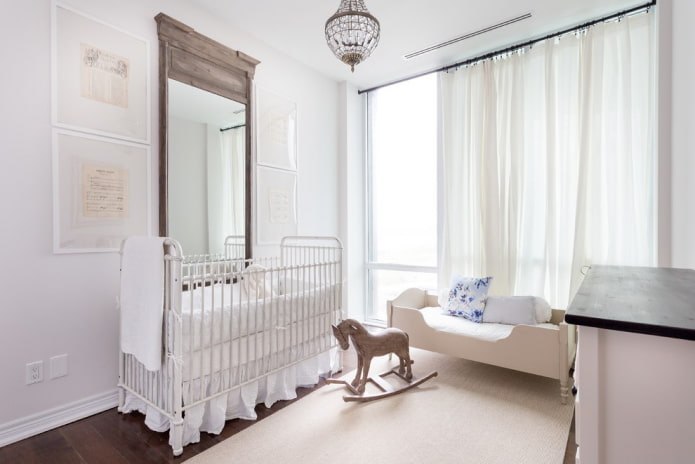 colors in the design of the nursery for the kid