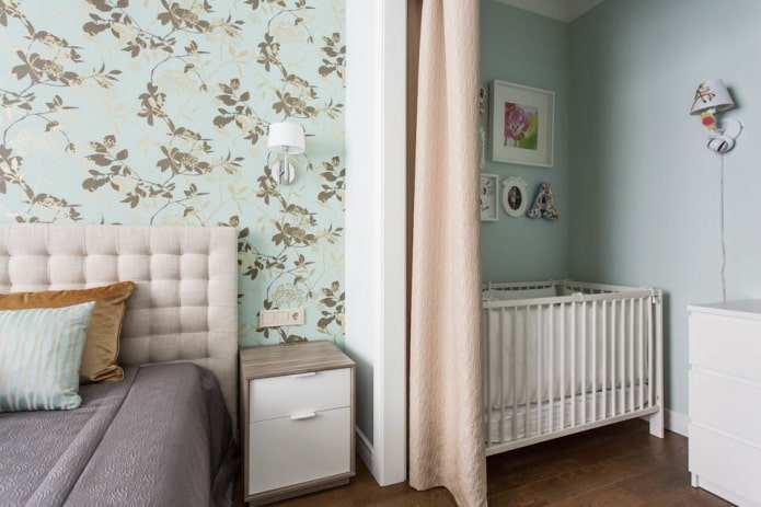 design of the nursery in the parents' room