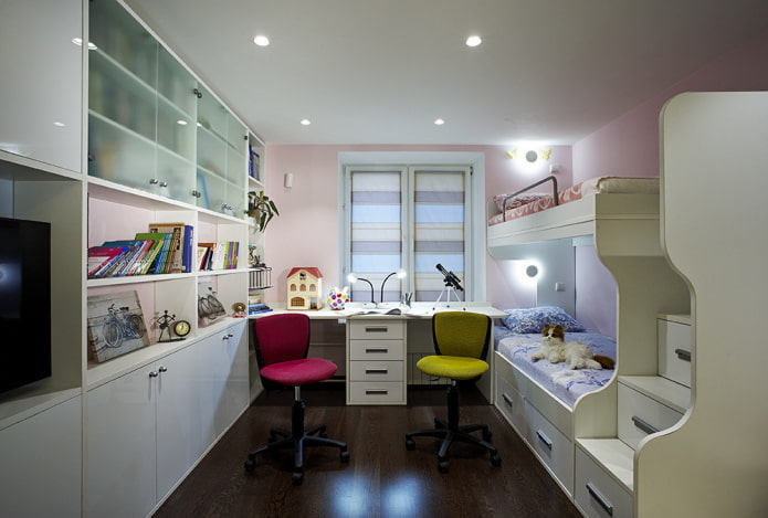 design of a small bedroom for children of different sexes