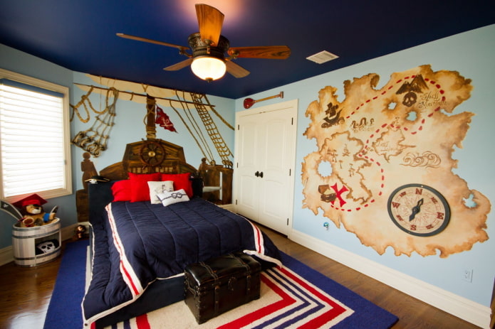 interior of a nursery for a boy in a marine style interior of a nursery for a boy in a marine style