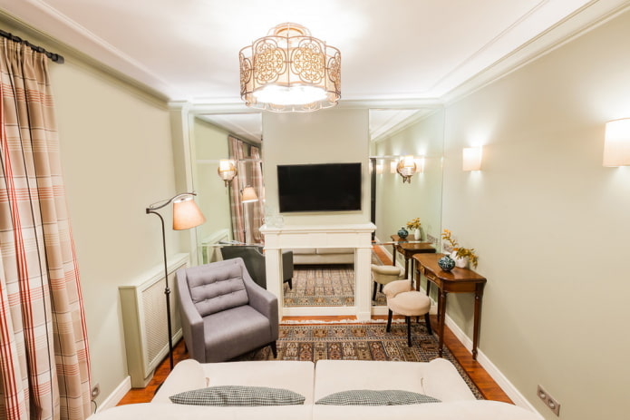 lighting in the interior of a small-sized living room lighting in the interior of a small-sized living room