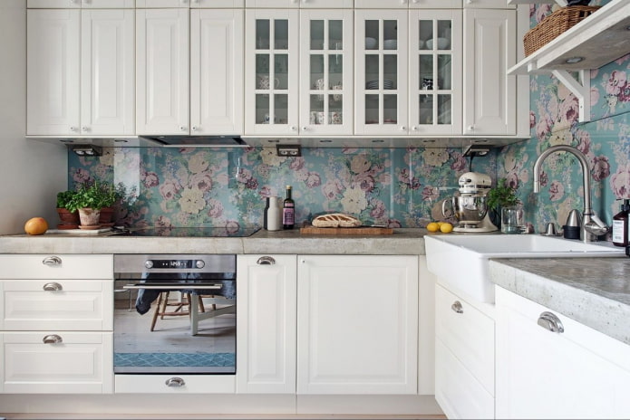 wallpaper in the decoration of the kitchen apron wallpaper in the decoration of the kitchen apron