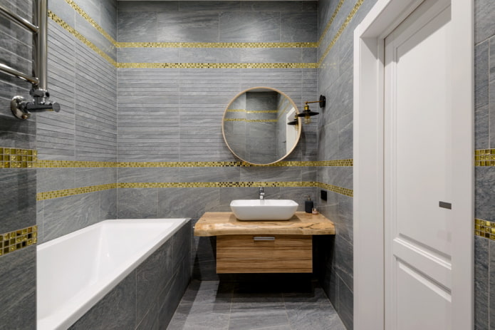 bathroom decoration in gray tones