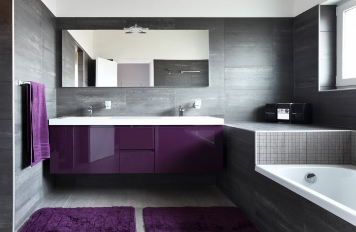 bathroom in gray tones with gray accents