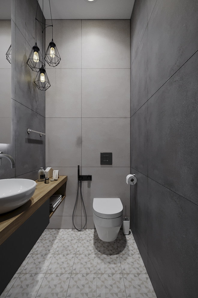 toilet design in gray tones