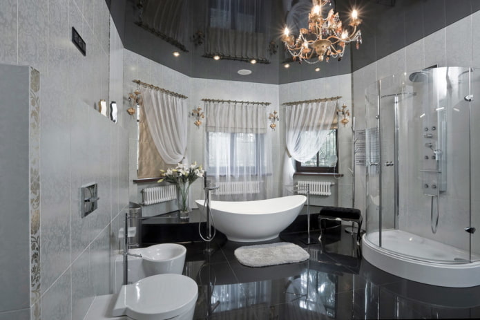 black and gray bathroom