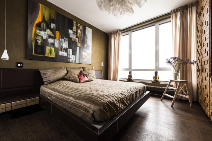 decor and lighting in the interior of the brown bedroom decor and lighting in the interior of the brown bedroom