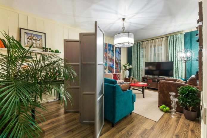 Living room and kitchen Living room and kitchen