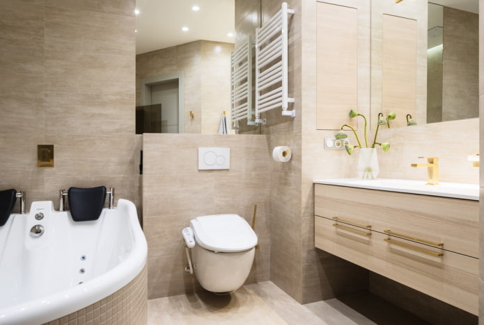 layout and zoning of the combined bathroom