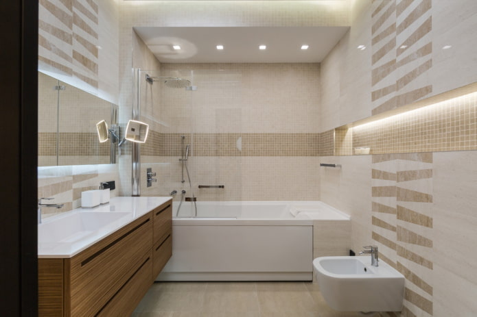 interior design of a combined bathroom