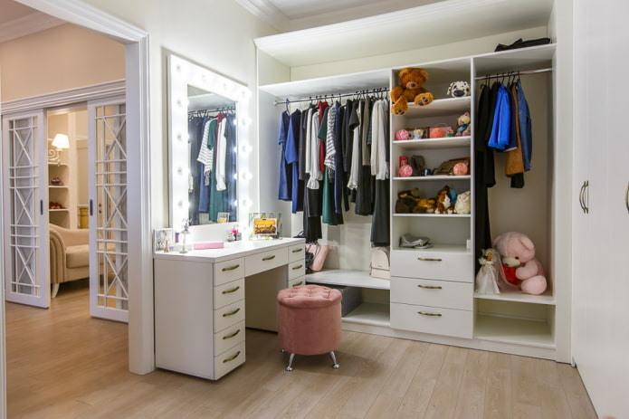 wardrobe design with dressing table