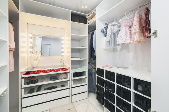 interior arrangement of the wardrobe