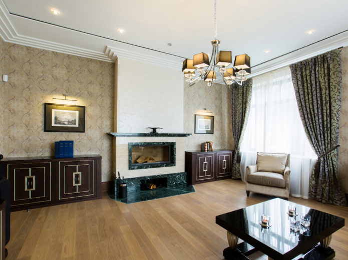 neutral shades in the living room interior