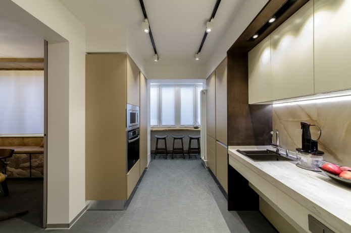 kitchen layout combined with a loggia kitchen layout combined with a loggia