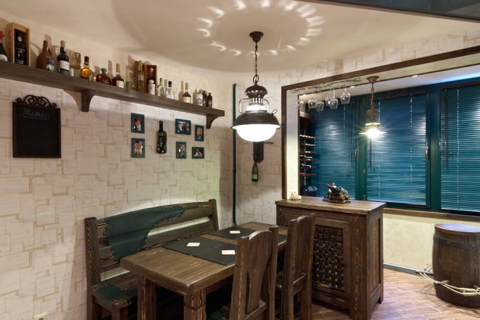 lighting of the kitchen combined with the loggia lighting of the kitchen combined with the loggia