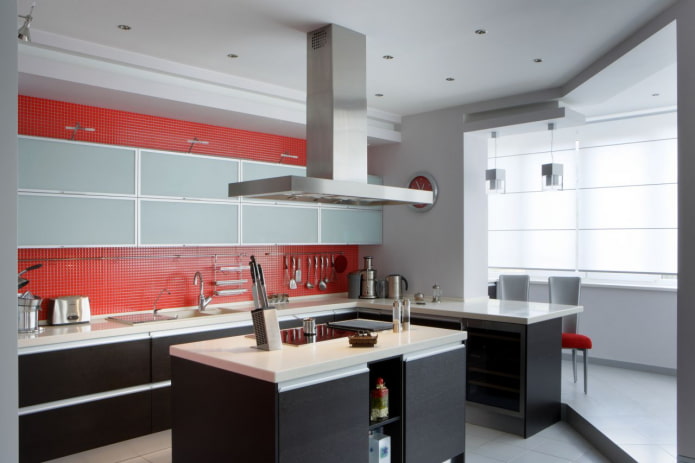 kitchen design combined with a high-tech loggia kitchen design combined with a high-tech loggia