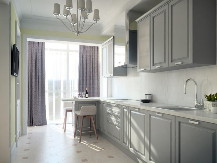 kitchen combined with a balcony kitchen combined with a balcony