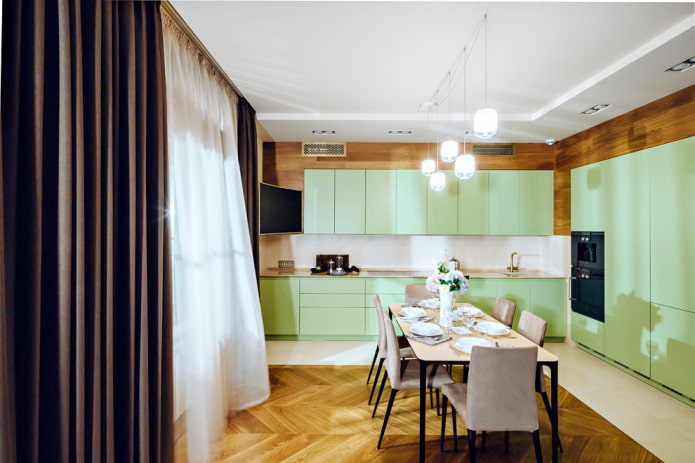 kitchen decoration in green tones