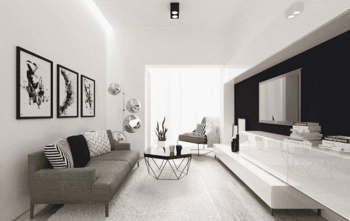 Black and white living room