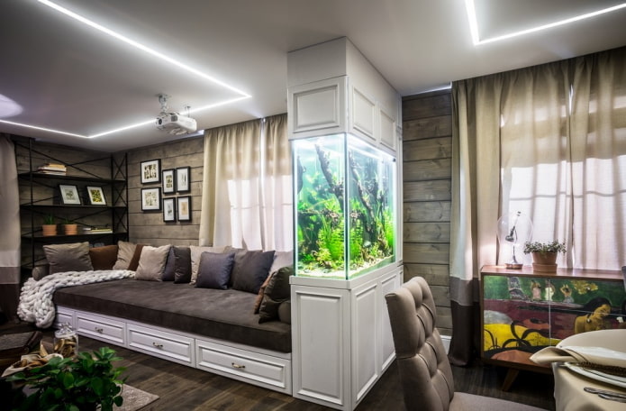 room zoning with decorative elements