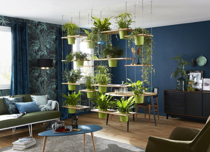 room zoning with decorative elements