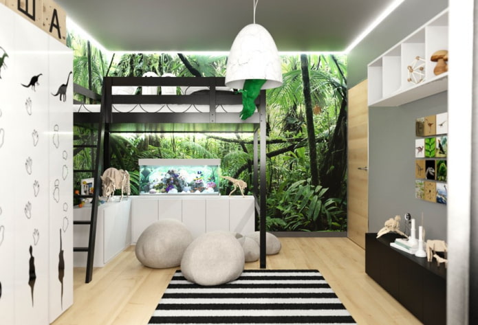 interior of a nursery with an aquarium interior of a nursery with an aquarium