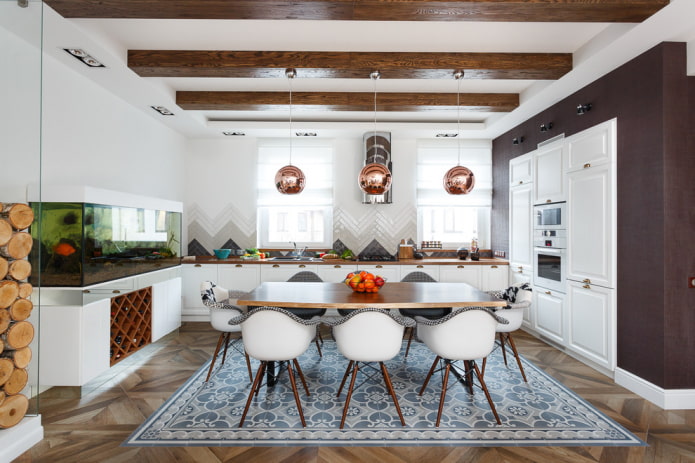 Scandinavian style interior with aquarium Scandinavian style interior with aquarium