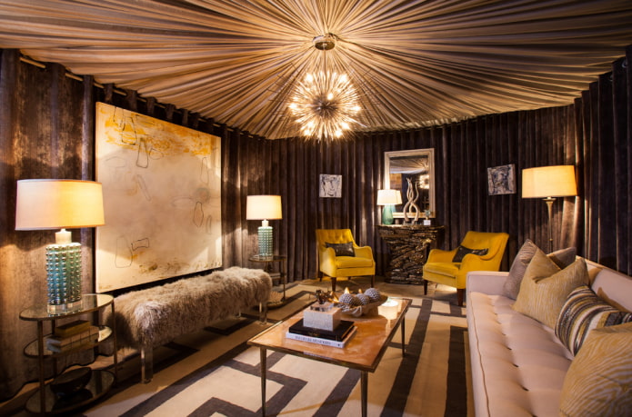 Ceiling decoration with fabric Ceiling decoration with fabric