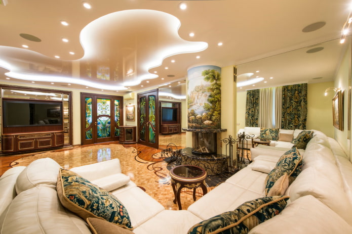 figured ceiling structure with illumination figured ceiling structure with illumination