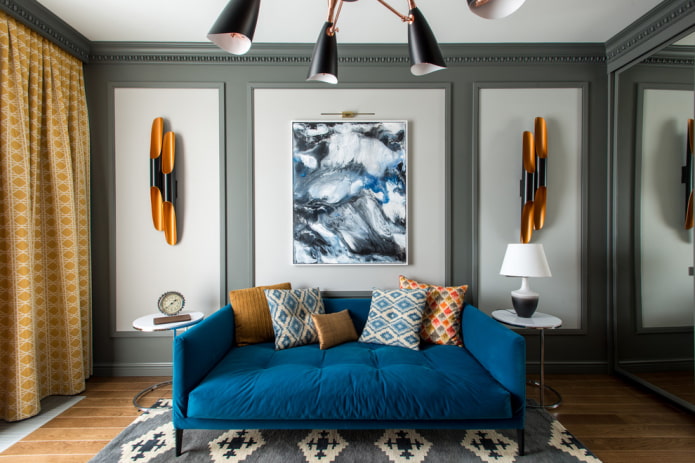 wall moldings in the interior in a modern style