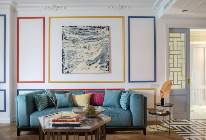 wall moldings in the interior in a modern style