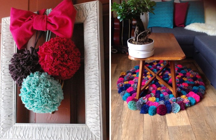 Pompons from old things Pompons from old things