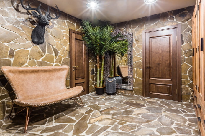 hallway design in rustic style