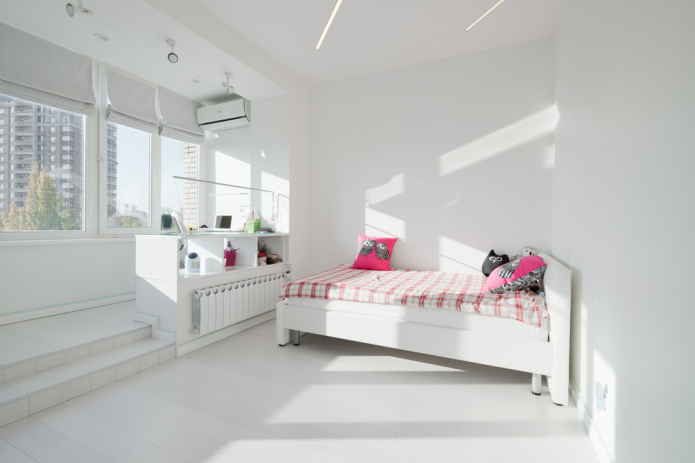 white bedroom combined with a balcony white bedroom combined with a balcony