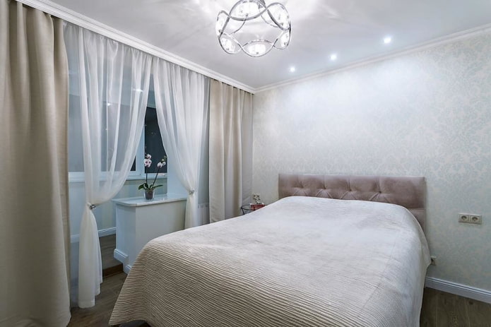 curtains in the bedroom combined with a loggia curtains in the bedroom combined with a loggia