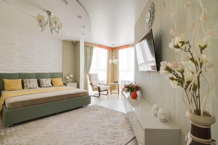 zoning of a bedroom combined with a loggia zoning of a bedroom combined with a loggia