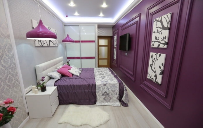 white and lilac bedroom interior white and lilac bedroom interior