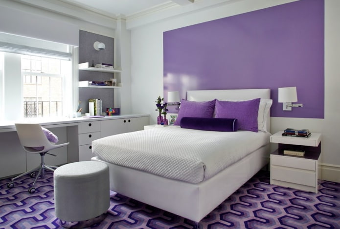 white and lilac bedroom interior white and lilac bedroom interior