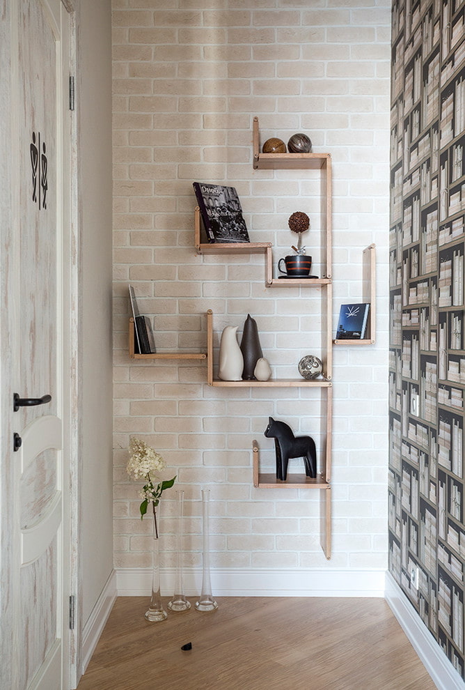 wall shelves in the interior of the hallway wall shelves in the interior of the hallway