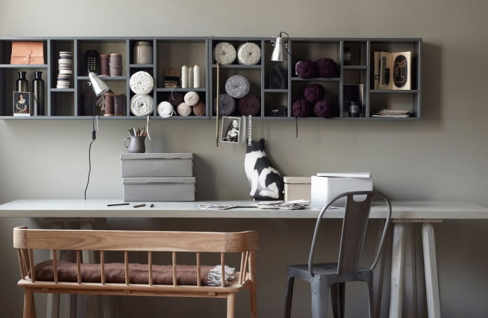 location of wall shelves in the interior location of wall shelves in the interior