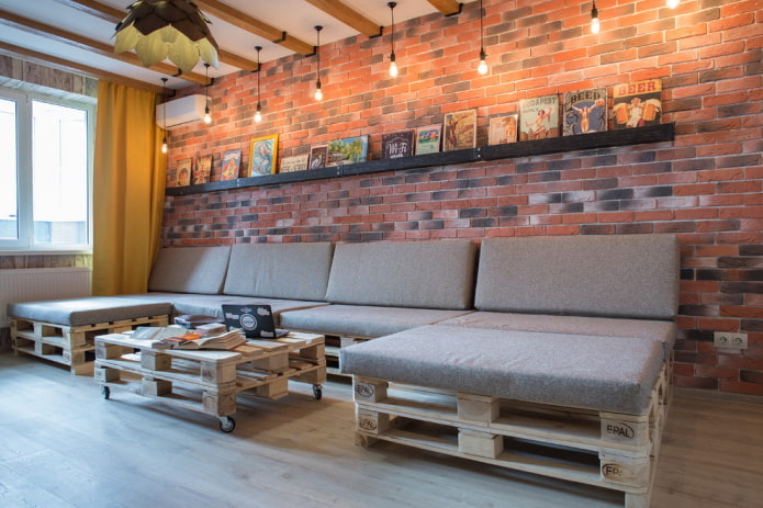 wall shelves in a loft-style interior wall shelves in a loft-style interior