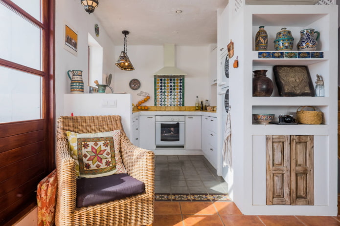 Wicker chair in the living room