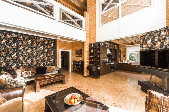 kitchen-living room in English style kitchen-living room in English style