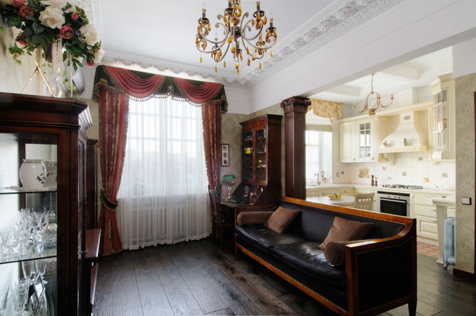 kitchen-living room in English style kitchen-living room in English style