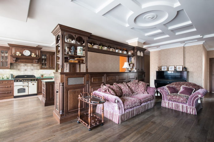 kitchen-living room in English style kitchen-living room in English style