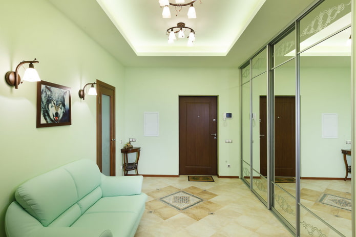 color design of the hallway in the interior of the house