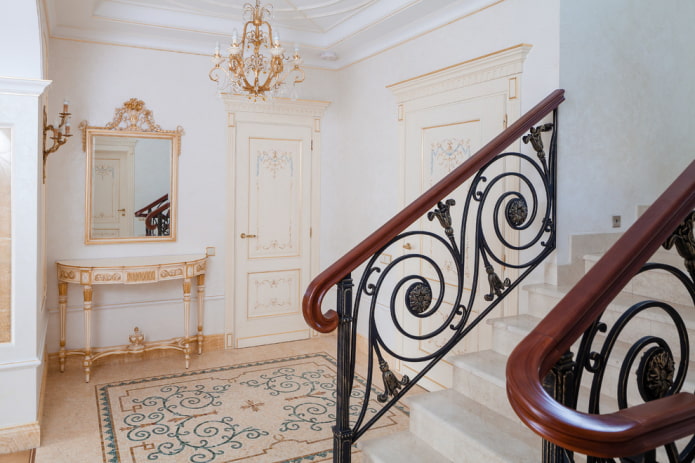 hallway layout in the interior of the house