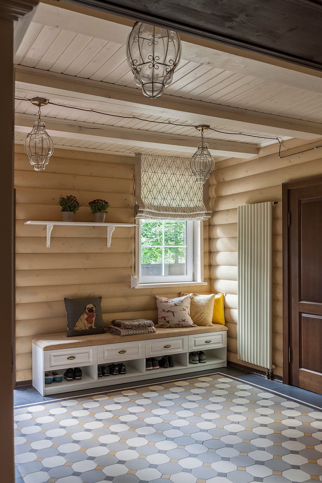 hallway with a window in the interior of the house
