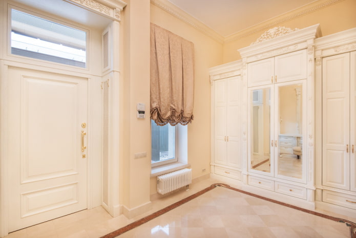 hallway with a window in the interior of the house